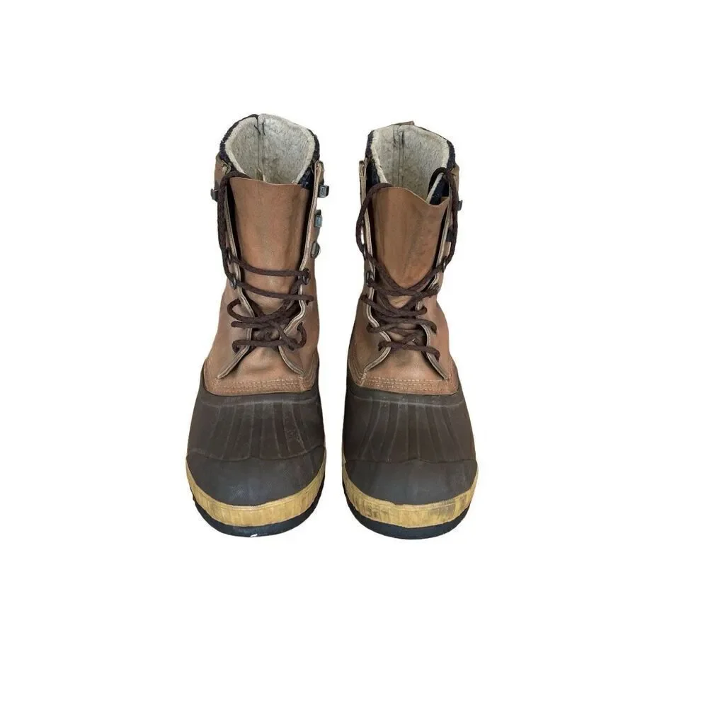 Sorel Mens Brown Tan Waterproof Leather Rubber Winter Snow Boots Size 67